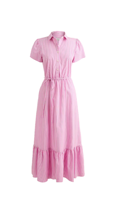 J.Crew Factory pink striped midi dress