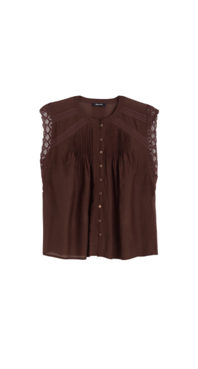 Madewell chocolate brown top sleeveless