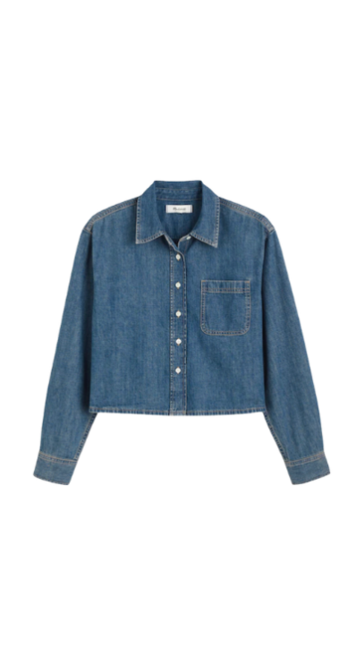 Madewell cropped denim top