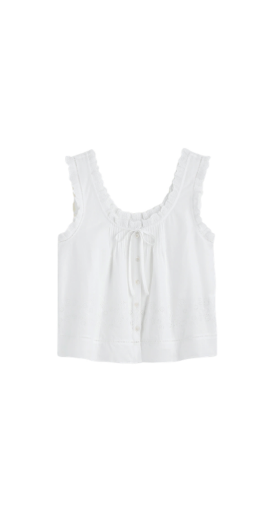 Madewell white eyelet tank top