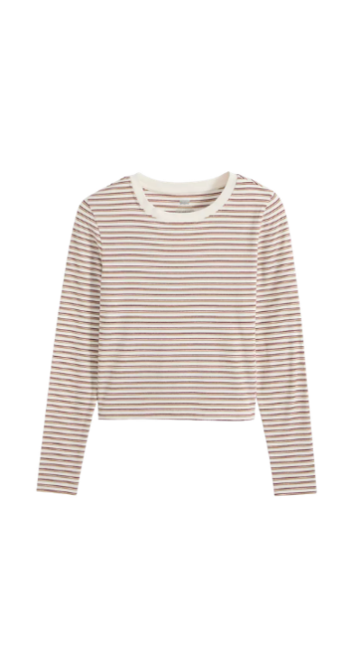 Petite-friendly striped top