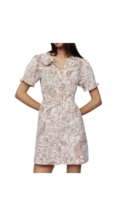 Anthropologie printed mini dress petite-friendly