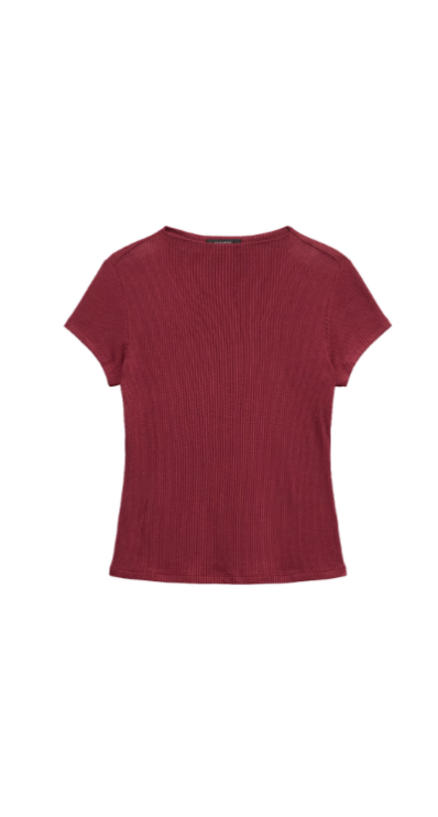 Burgundy short sleeve top Banana Republic Factory