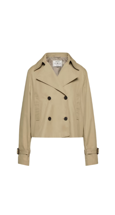 Cropped trench coat Aritzia petite friendly