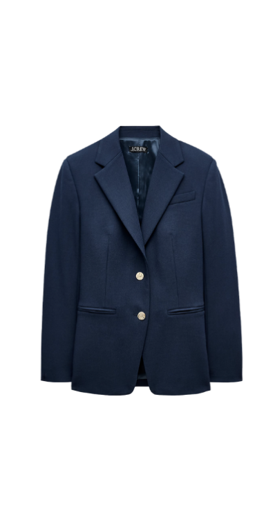 J.Crew navy blazer petite-friendly