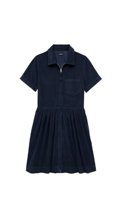 Navy corduroy mini dress from J.Crew for petites