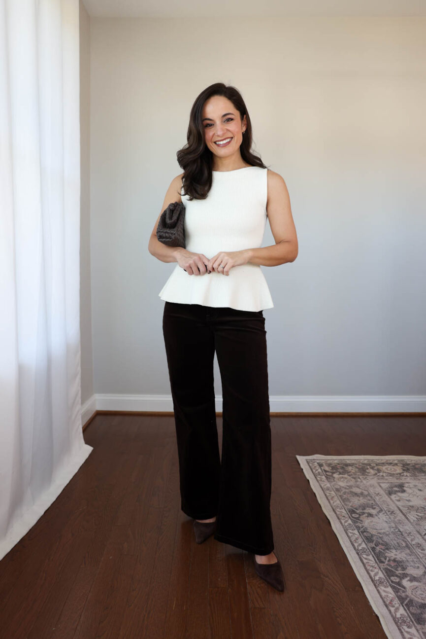Petite-friendly corduroy pants | Thanksgiving outfit idea | holiday outfits with corduroy pants