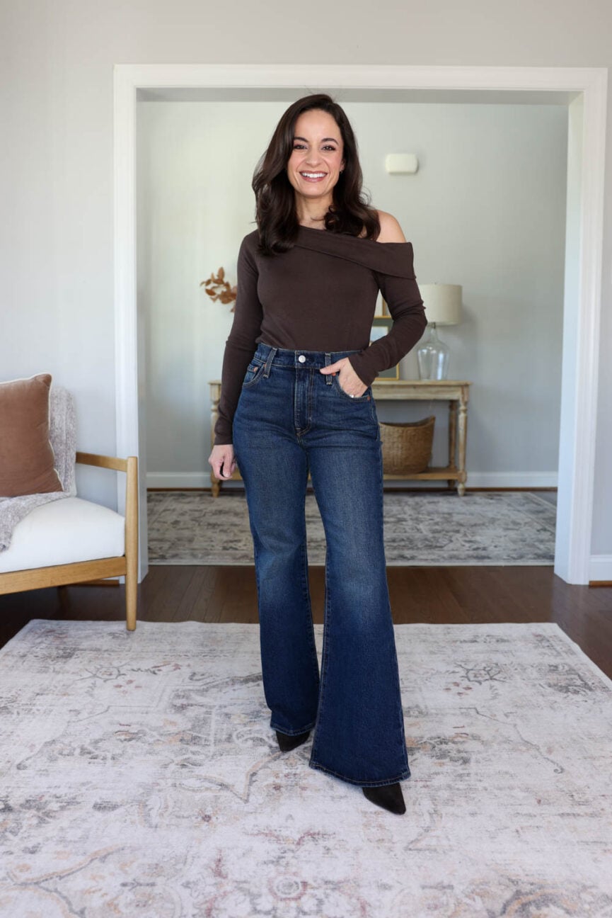 Three pairs of Levi's jeans reviewed on my petite 4'10" frame | petite jeans from Levi's | ribcage flare jeans reviewed on a petite frame