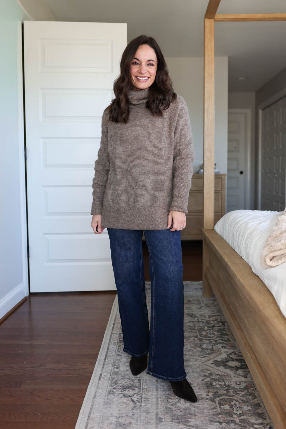 Petite-friendly sweaters from Quince | Quince Alpaca Turtleneck reviewed for petites