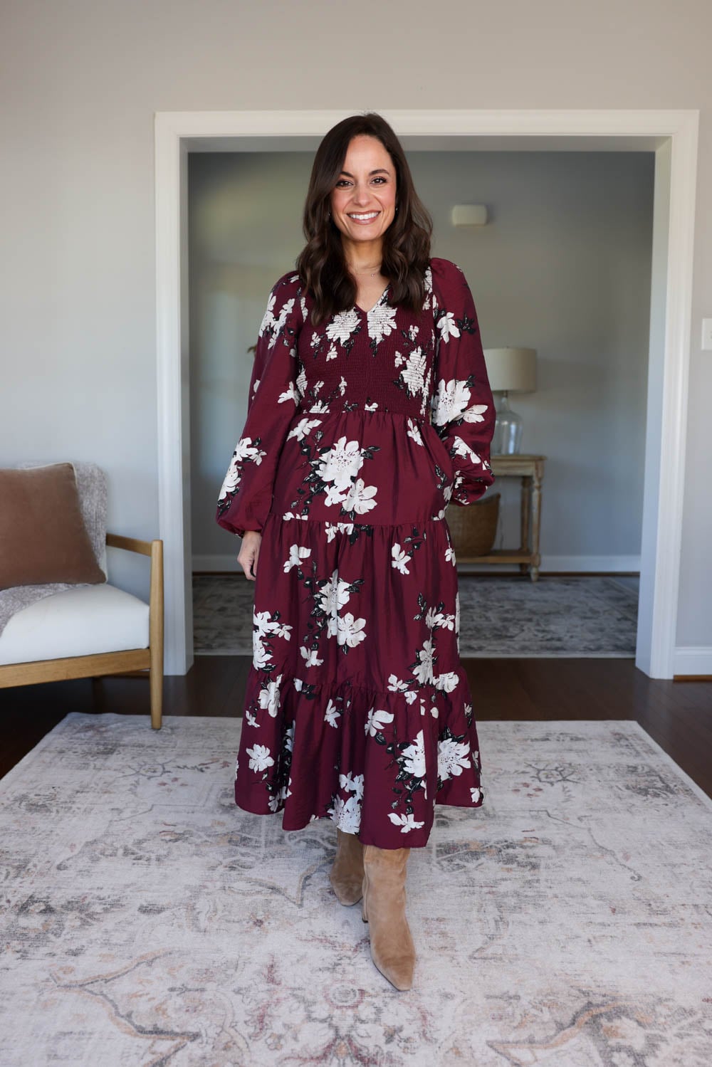 Petite-friendly dresses for fall via pumps and push-ups blog | petite-friendly maxi dress to wear with boots
