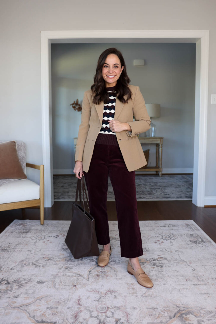 Petite-friendly outfit for work with loafers via pumps and push-ups blog | how to wear loafers with workwear | how to style loafers