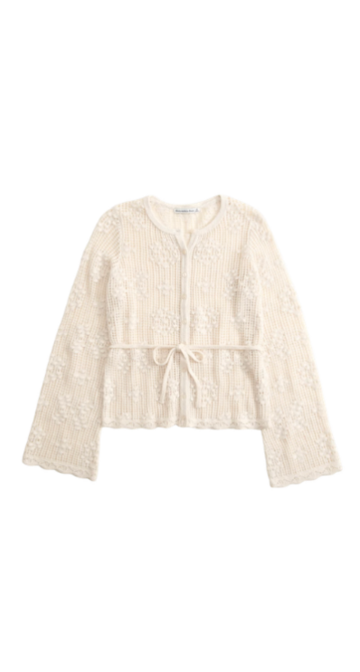 Abercrombie cream bobble-stitch cardigan