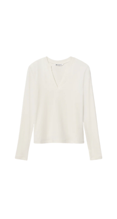 Athleta white v-neck top for petites
