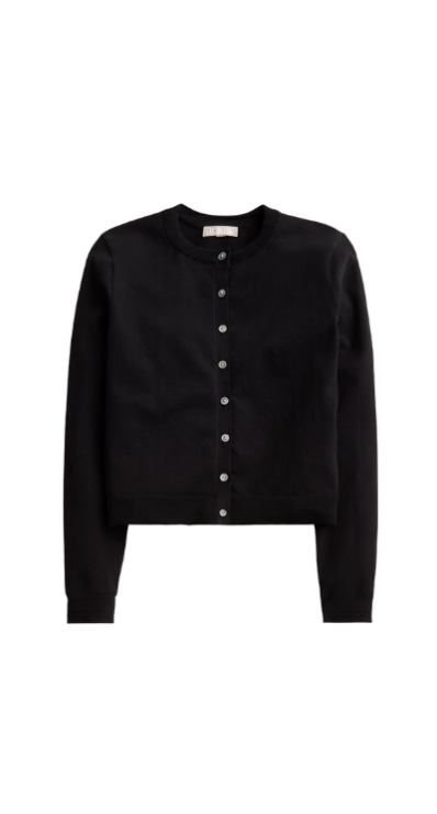J.Crew black cardigan petite-friendly