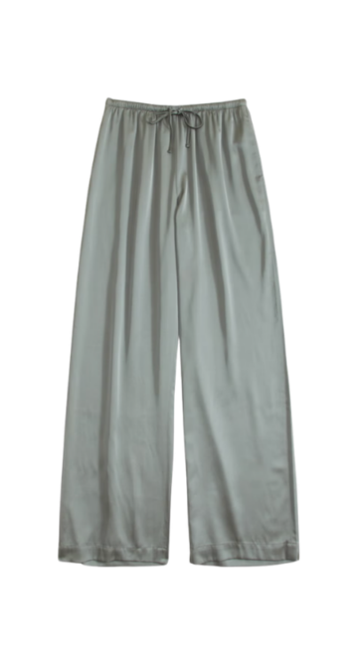 Mint green satin pants from Abercrombie