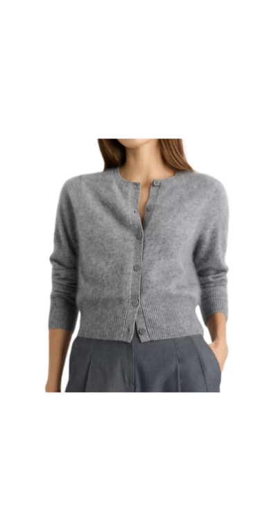 Quince gray cardigan sweater petite friendly